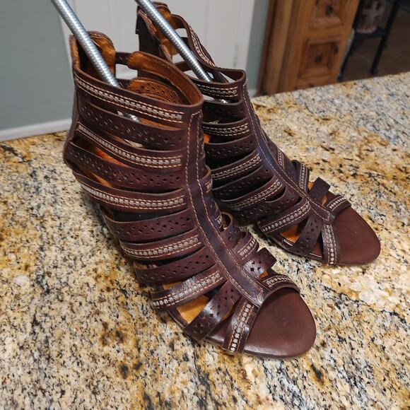 Pikolinos Brown Strappy Heeled Sandals Size 41 Naturally US 10 - Picture 2 of 13